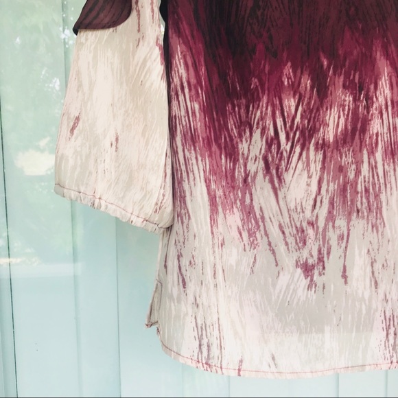 Christopher & Banks Two Tone Ombré Ruffle Blouse M - Picture 7 of 8